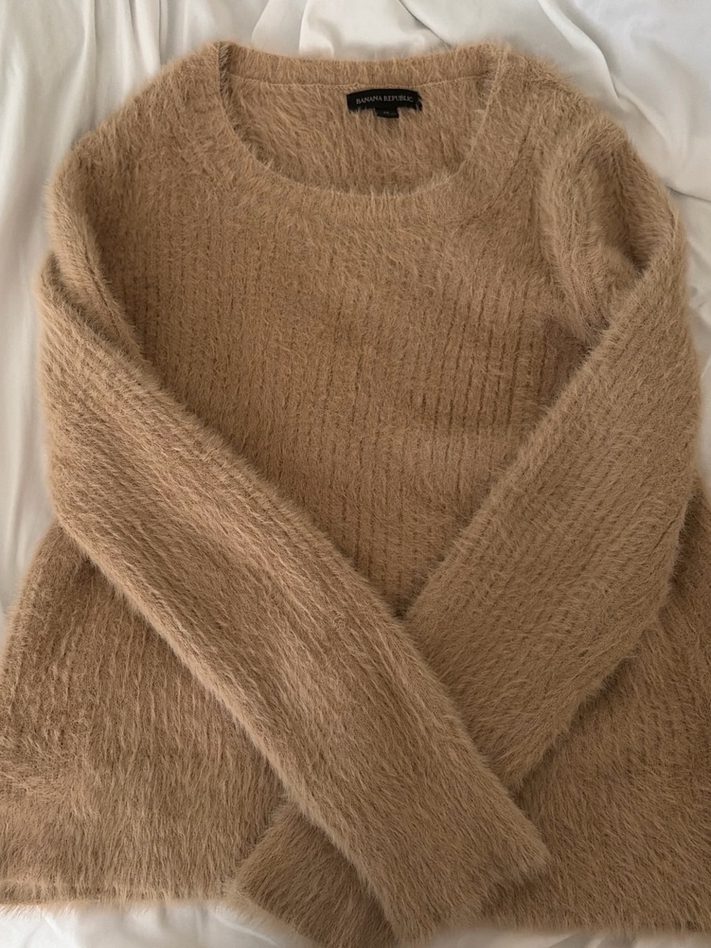 Banana Republic Women's Fuzzy Crewneck Sweater - Camel/Taupe